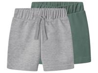 lupilu Set van 2 kinder jogging shorts (Grijs/kaki, 110/116) - thumbnail