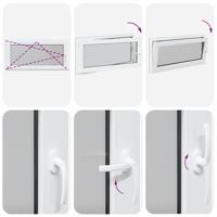 Kelderraam RISOR 120x60 cm draaikiep-draai DIN links antraciet - thumbnail