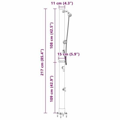 Buiten Ligbed met Handdouche 217 cm 20 L