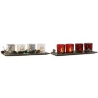 Kerstkaarshouder Home ESPRIT Wit Rood 40 X 9 X 13,5 cm (5 Onderdelen) (2 Stuks) - thumbnail