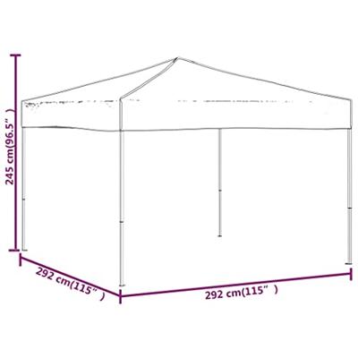 VidaXL Partytent inklapbaar 3x3 m wit - thumbnail