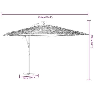 VidaXL Parasol met stalen paal 290x290x238 cm groen