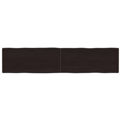 Tafelblad natuurlijke rand 180x40x(2-4)cm eikenhout donkerbruin
