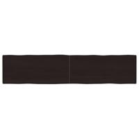 Tafelblad natuurlijke rand 180x40x(2-4)cm eikenhout donkerbruin - thumbnail