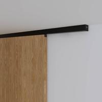 Xperta set 6m rail - Zwart - Plafond opbouw - Dubbele deur - Deurdikte 50-55mm - oinbouw auto fixpbouw - Set Eindkappen - thumbnail