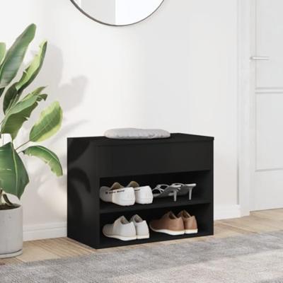 VidaXL Schoenenbank 60x30x45 cm bewerkt hout zwart