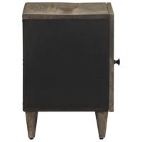 Nachtkastjes 2 st 40x33x46 cm massief mangohout lichtgrijs - thumbnail