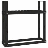 VidaXL Haardhoutrek 110x35x108,5 cm massief grenenhout zwart - thumbnail