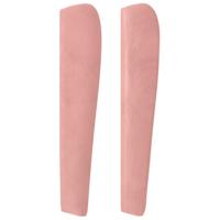 Hoofdbord met randen 83x23x118/128 cm fluweel roze - thumbnail