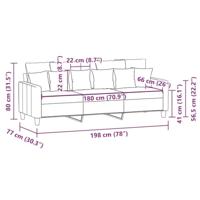 Driezitsbank 180 cm stof taupe - thumbnail