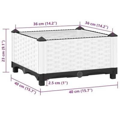 Plantenbak verhoogd 40x40x23 cm polypropeen Plantenbak verhoogd 40x40x23 cm polypropeen