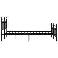 Bedframe met voetbord zonder matras metaal zwart 180x200 cm - thumbnail