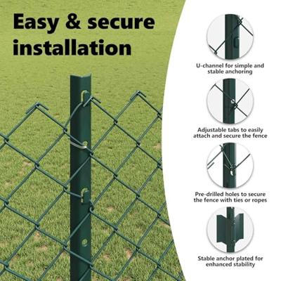 VidaXL Hek met paal groen 1,2 x 10 m staal en pvc