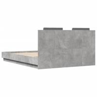 Bedframe met hoofdeinde bewerkt hout betongrijs 140x200 cm - thumbnail
