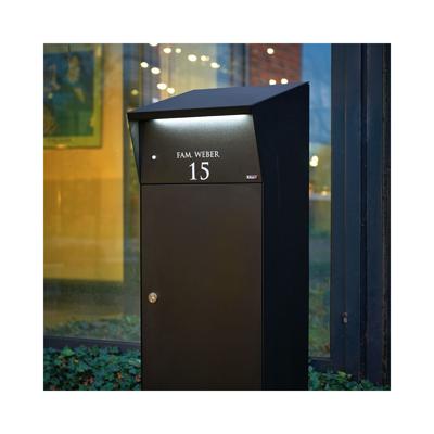 Pakketbrievenbus met LED-verlichting Allux Bjørn - zwart