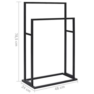 VidaXL Handdoekenrek vrijstaand 48x24x78,5 cm ijzer zwart