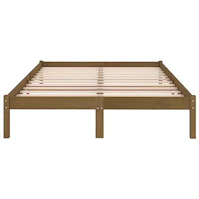Bedframe massief grenenhout honingbruin 200x200 cm