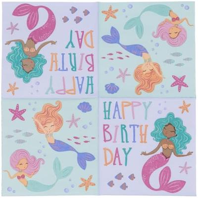 Zeemeermin Servetten Magic Happy Birthday (20st)