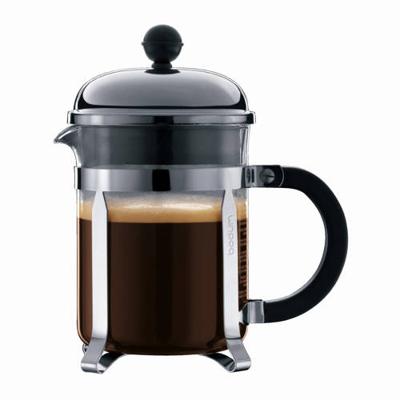 bodum PRESS CHAMBORD Cafetière Transparant, Chroom Capaciteit koppen: 4 Glazen kan bodum PRESS CHAMBORD Cafetière Transparant, Chroom Capaciteit koppen: 4 Glazen kan