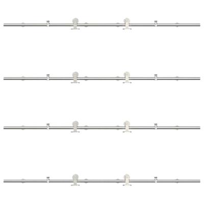 Schuifdeur onderdelenset 366 cm roestvrij staal zilverkleurig