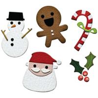 Sizzix • vault embossing folder with thinlits die set christmas minis by tim holtz 6pcs - thumbnail