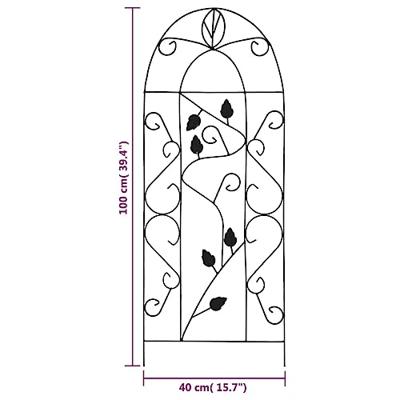Plantenklimrekken 3 st 40x100 cm ijzer zwart