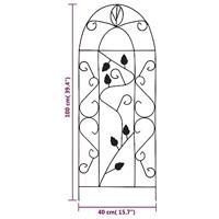 Plantenklimrekken 3 st 40x100 cm ijzer zwart - thumbnail