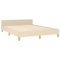 Bedframe zonder matras stof crèmekleurig 140x190 cm - thumbnail