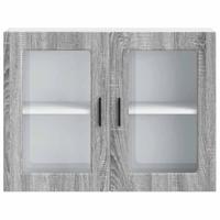 Keukenbovenkast met glazen deur Porto grijs sonoma eiken - thumbnail