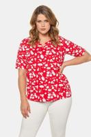 Ulla Popken Shirt, tuniekhals, biokatoen, korte mouwen - Grote Maten - thumbnail