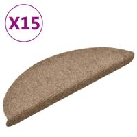 VidaXL Trapmatten zelfklevend 15 stuks 56x17x3 cm beige halfrond - thumbnail