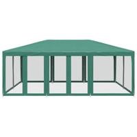 Partytent met 10 mesh zijwanden 6x4 m HDPE groen - thumbnail