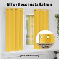 VidaXL Zwart-out gordijnen met ringen 2 pcs mosterdgeel 175 x 140 cm - thumbnail