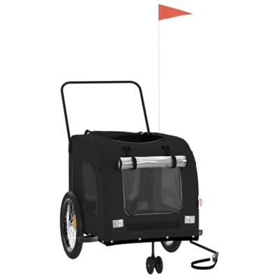 Hondenfietstrailer oxford stof en ijzer zwart - thumbnail