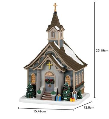 Lemax small town church verlichte kerk Caddington Village 2023