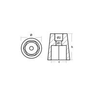 TEN00400E - ANODE RADICE HEXAGONAL SHAFT 22-25 - thumbnail
