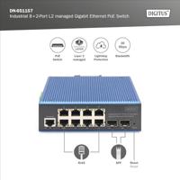 Digitus DN-651157 Industrial Ethernet Switch 8 + 2 poorten 1 GBit/s - thumbnail