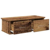 Wandkast 60x26x18,5 cm bewerkt hout oud houtkleurig - thumbnail
