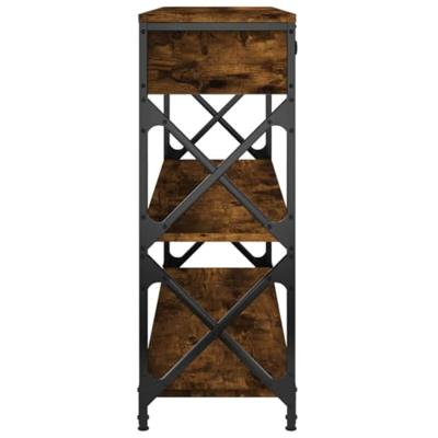 Wandtafel 100x28x75 cm bewerkt hout gerookt eikenkleurig