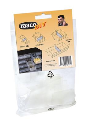 Raaco Tussenschotjes DIY, mix van 15 in verpakking - 131681 - 131681