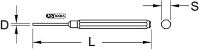KS Tools 162.2250 Pendrijver met geleidehuls, Ø 1,4 mm
