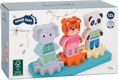 Small Foot - houten stapelspel met tandwielen jungle friends fsc