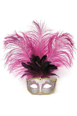 Venetiaans met veer roze
