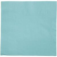 Creativ Company Servetten, witte achterkant, afm 33x33 cm, licht turquoise, 20 stuk/ 1 doos - thumbnail