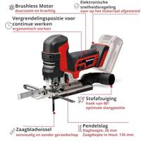 Einhell Professional TP-JST 18/135 Li BL 4321265 Accu-decoupeerzaag Zonder lader, Zonder accu Aantal meegeleverde accus: 0 - thumbnail