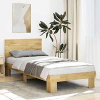 Bedframe hoofdeinde zonder matras 75x190 cm massief hout eiken - thumbnail