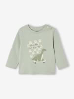 Decoratief T-shirt babyjongen blauwgroen - thumbnail