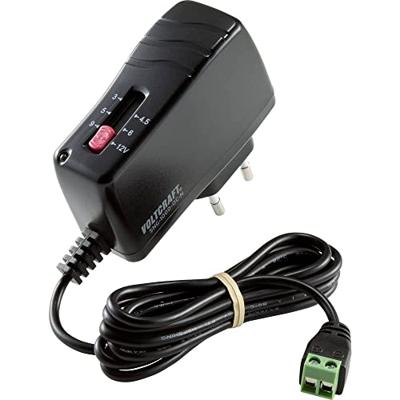 VOLTCRAFT SNG-1000-OC-N Stekkernetvoeding, instelbaar 3 V/DC, 4.5 V/DC, 5 V/DC, 6 V/DC, 9 V/DC, 12 V/DC 1 A 12 W Uitgangsspanning regelbaar