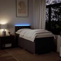 Boxspring met matras stof donkerbruin 90x200 cm - thumbnail