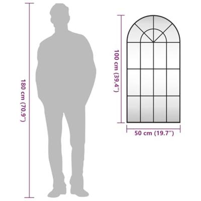 VidaXL Wandspiegel boog 50x100 cm ijzer zwart